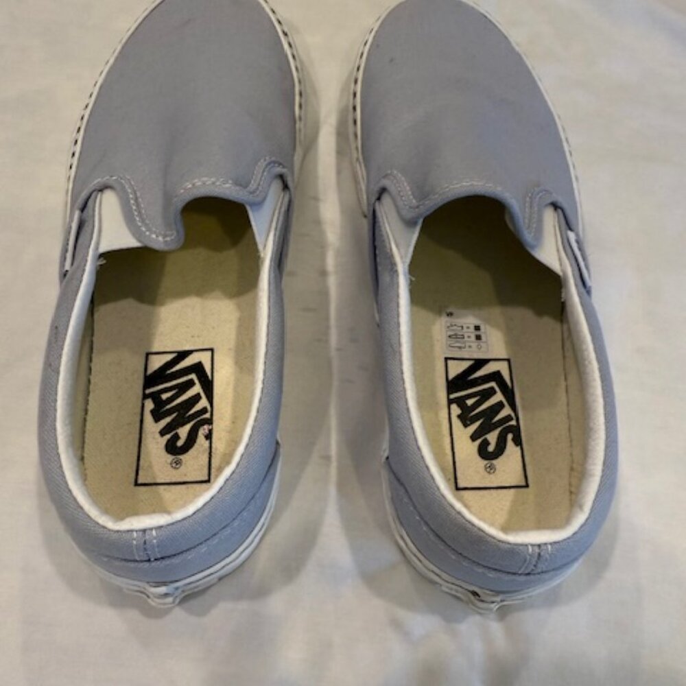 Vans- Classic Slip On Checkerboard Foxing Gray Size 7 Women's - Picture 4 of 5